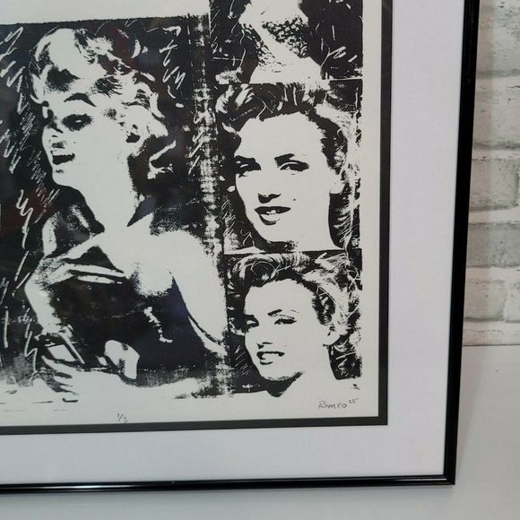 Marilyn Monroe Pop Art Print Framed Signed Romeo '25 1/3 Limited Edition 19x20" - Picture 5 of 11